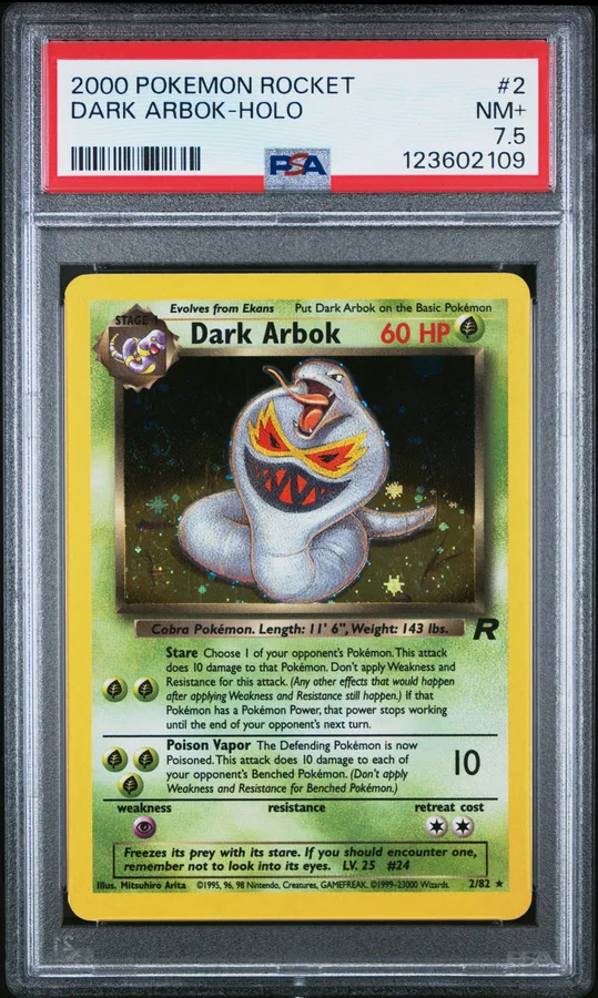 2000 #2 Dark Arbok-Holo PSA 7.5 Rocket Pokemon