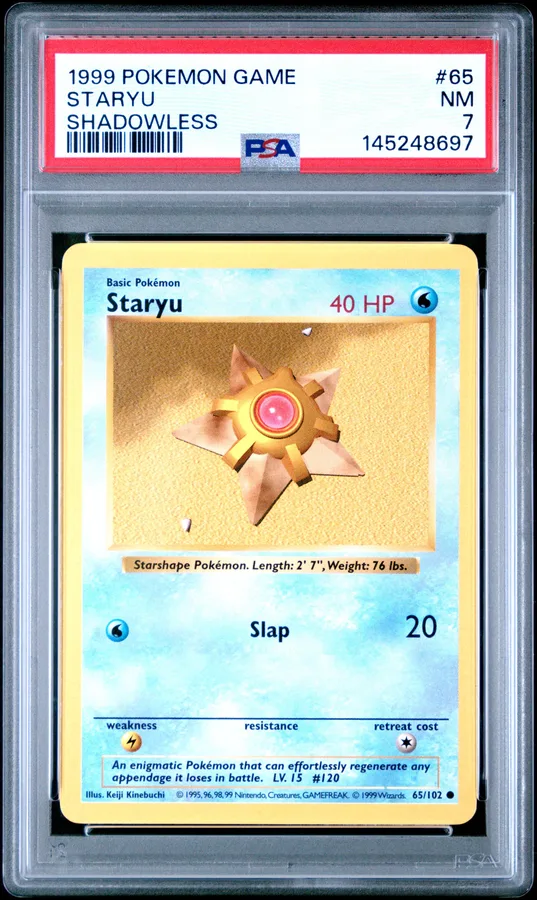1999 #65 Staryu Shadowless PSA 7 Game Pokemon