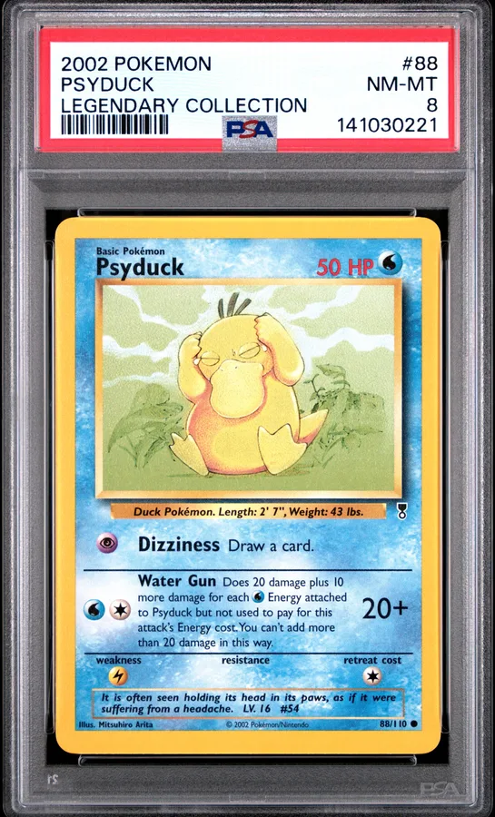 2002 #88 Psyduck PSA 8 Legendary Collection Pokemon