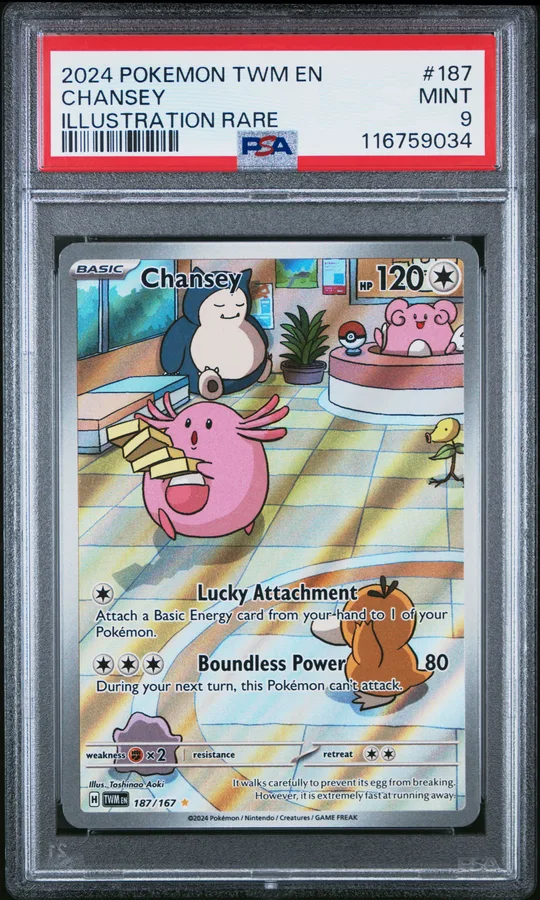 2024 #187 Chansey PSA 9 Twm EN-Twilight Masquerade Pokemon