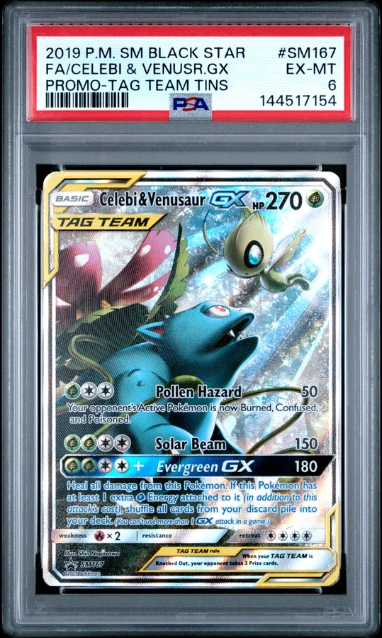2019 #SM167 Full Art/Celebi & Venusaur GX PSA 6 SM Black Star Promo Pokemon