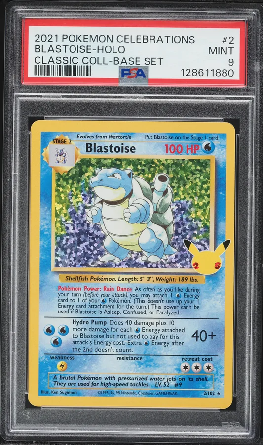 2021 #2 Blastoise-Holo PSA 9 Celebrations Classic Collection Pokemon