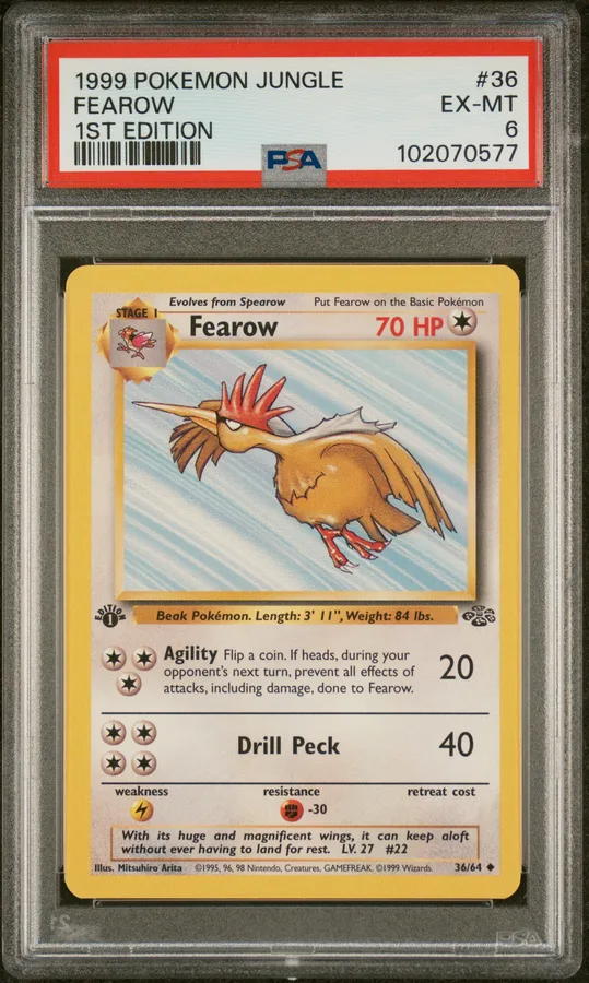 1999 #36 Fearow 1st Edition PSA 6 Jungle Pokemon