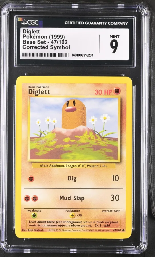 1999 #47 Diglett CGC 9 Base Set - Unlimited - English