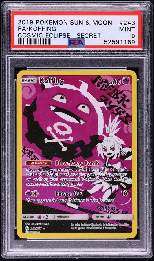 2019 #243 Full Art/Koffing PSA 9 Sun & Moon Cosmic Eclipse Pokemon