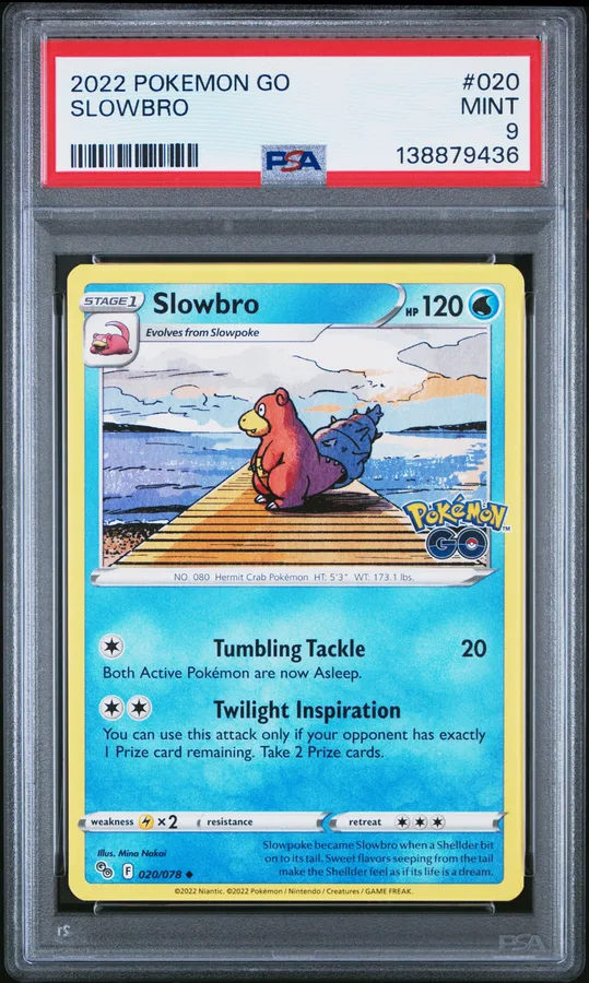 2022 #020 Slowbro U PSA 9 TCG Sword & Shield GO Pokemon