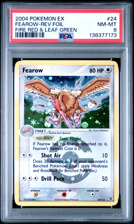 2004 #24 Fearow-Reverse Foil PSA 8 EX Fire Red & Leaf Green Pokemon