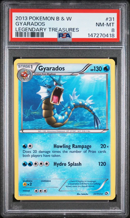 2013 #31 Gyarados PSA 8 Black & White Legendary Treasures Pokemon