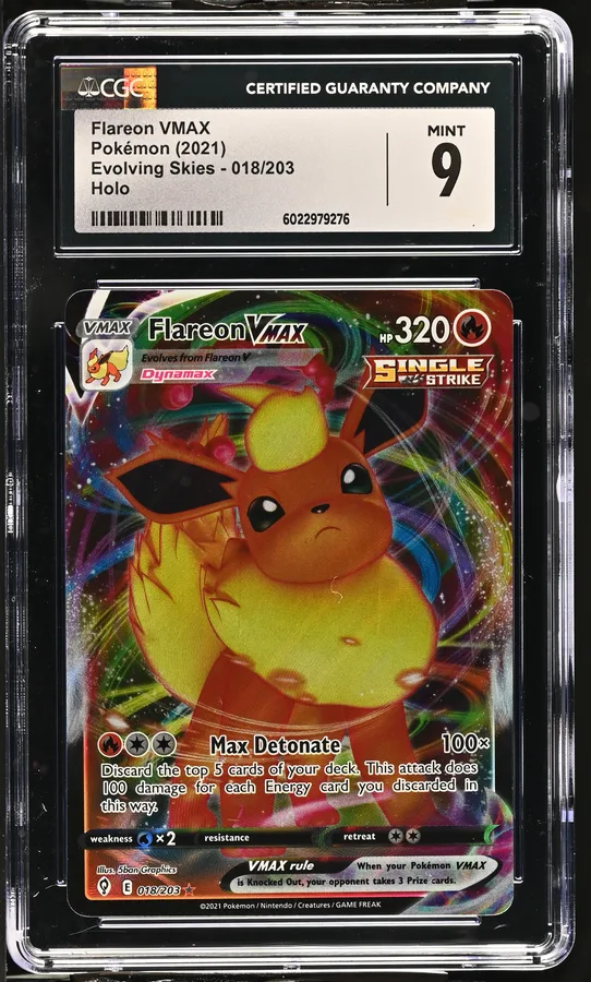 2021 #018 Flareon VMAX CGC 9 Evolving Skies - English