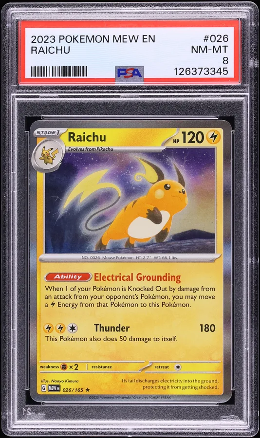 2023 #026 Raichu PSA 8 Mew EN-151 Pokemon