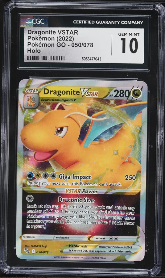 2022 #050 Dragonite Vstar CGC 10 Go Pokemon