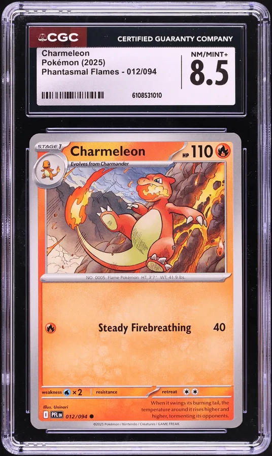 2025 #012 Charmeleon CGC 8.5 Phantasmal Flames - PFL EN - English Pokemon