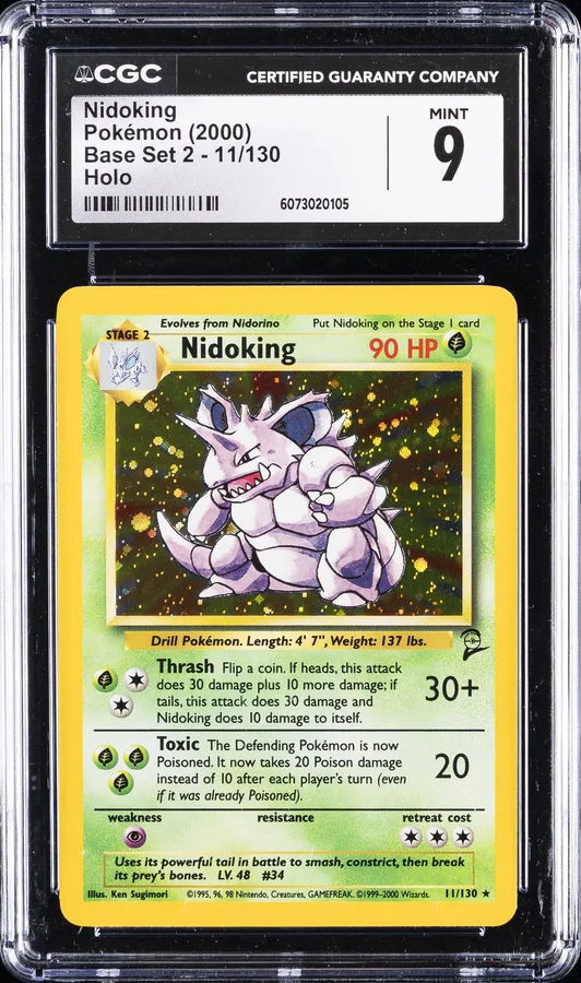2000 #11 Nidoking-Holo CGC 9 Game Base II Pokemon
