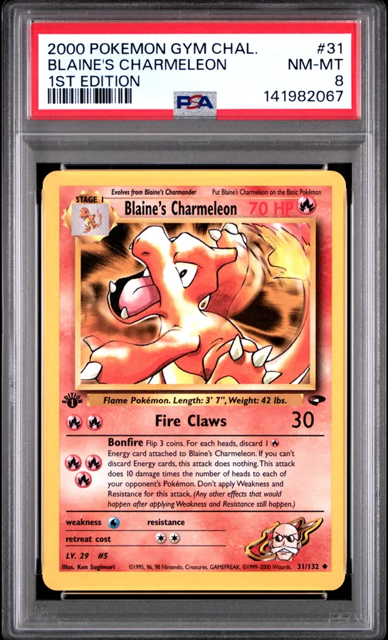 2000 #31 Blaine's Charmeleon 1st Edition PSA 8 Gym Challenge Pokemon