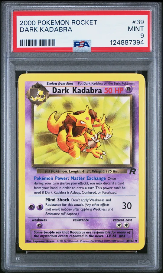 2000 #39 Dark Kadabra PSA 9 Rocket Pokemon