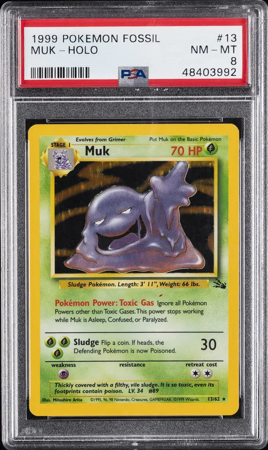 1999 #13 Muk-Holo PSA 8 Fossil Pokemon