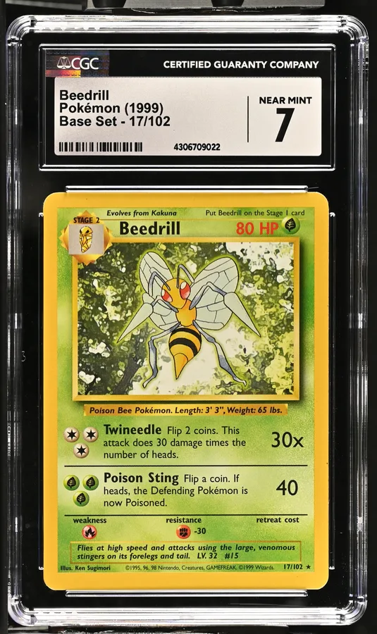 1999 #17 Beedrill CGC 7 Base Set - Unlimited - English