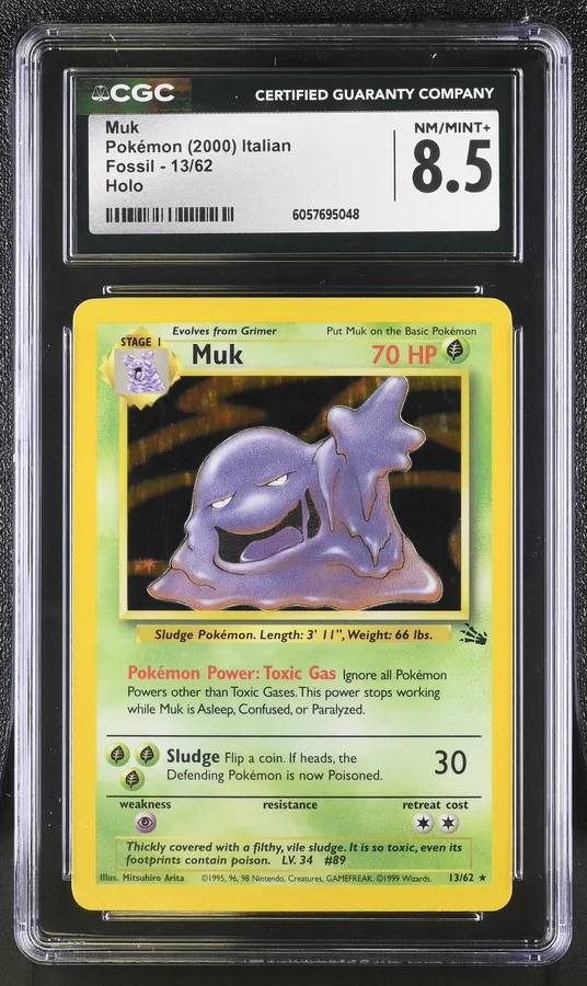 2000 #13 Fossil - Unlimited - Italian Muk Rare Holo CGC 8.5 Pokemon