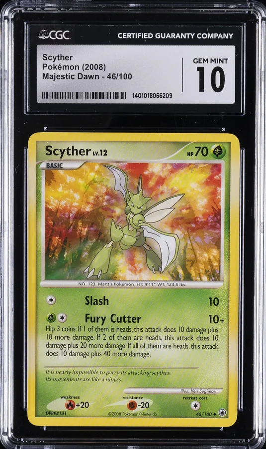 2008 #46 Scyther CGC 10 Gem Mint Pokemon | Majestic Dawn