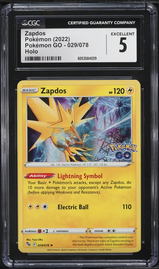 2022 #029 Zapdos-Holo CGC 5 Go Pokemon