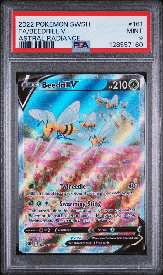 2022 #161 Full Art/Beedrill V PSA 9 Sword & Shield Astral Radiance Pokemon