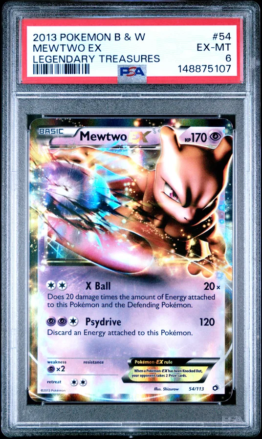 2013 #54 Mewtwo EX PSA 6 Black & White Legendary Treasures Pokemon
