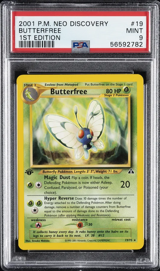 2001 #19 BUTTERFREE PSA 9 POKEMO