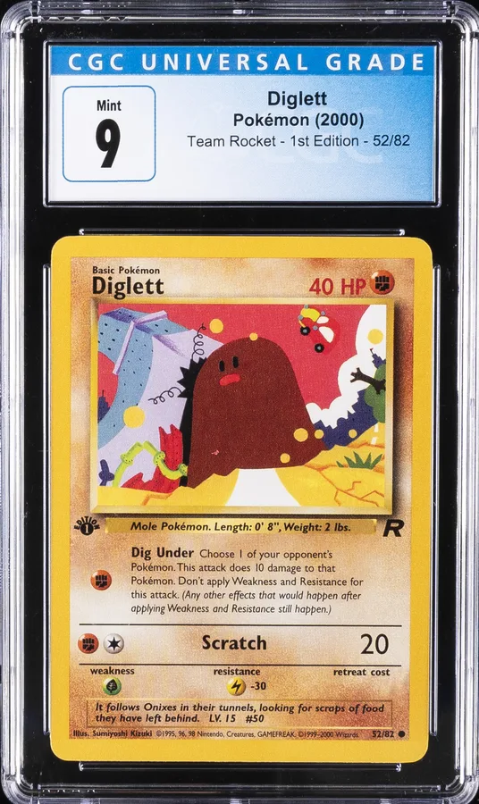 2000 #52 Diglett 1st Edition CGC 9 Rocket Pokemon
