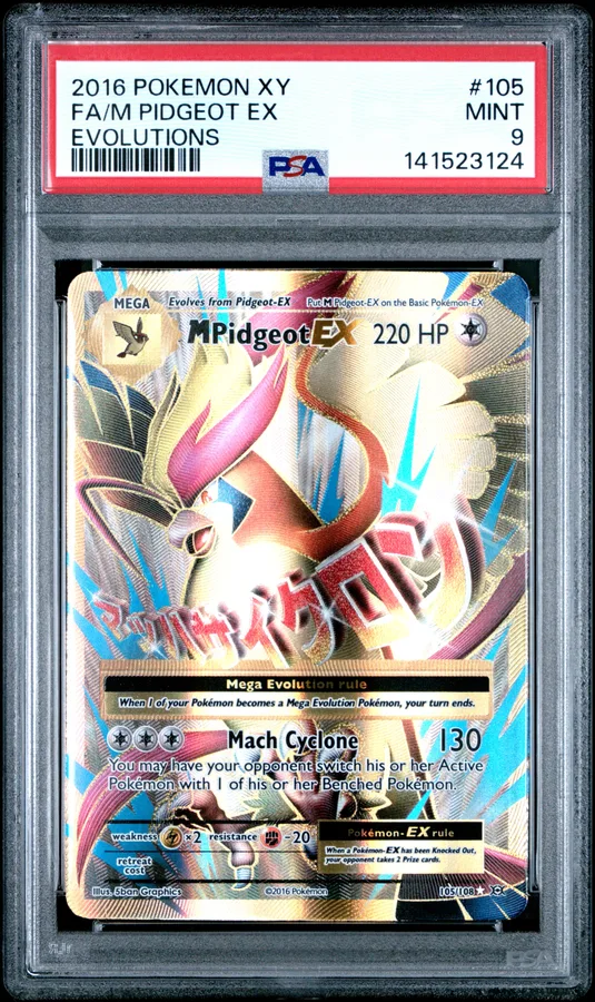 2016 #105 Full Art/M Pidgeot EX PSA 9 XY Evolutions Pokemon