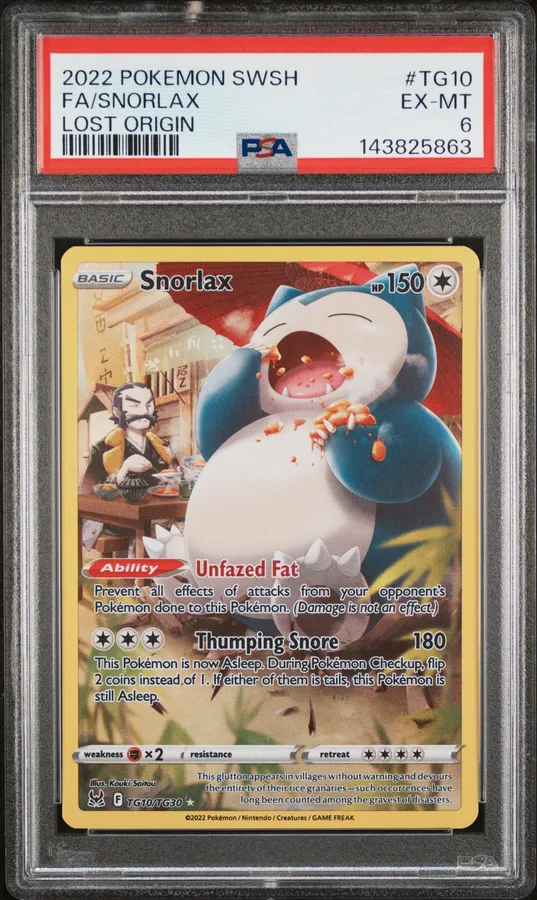 2022 #TG10 Full Art/Snorlax PSA 6 Sword & Shield Lost Origin