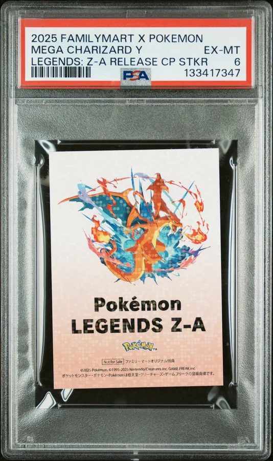 2025 #NA Mega Charizard Y PSA 6 Familymart X Legends: Z-A Release Commemoration Campaign Stickers Pokemon